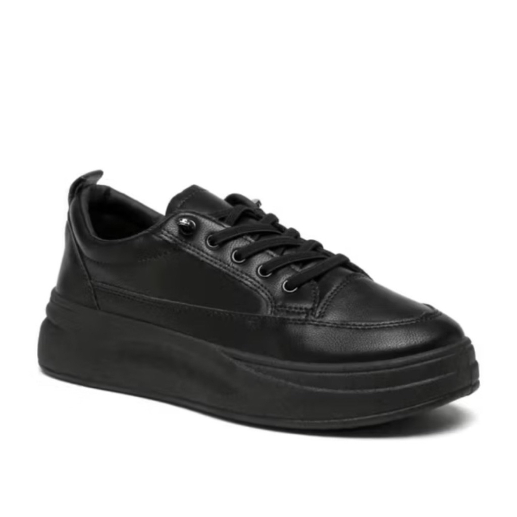 "New Macati"Sepatu Sneaker Fashion Hitam Polos Wanita Korean Style Hits Terbaru 2024 / Sepatu Sekola