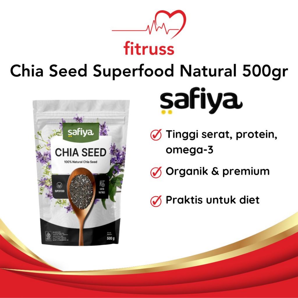 

SAFIYA Chiaseed Detox Biji Chia Premium Chia Seed Organik 500gr