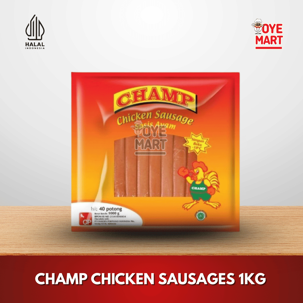 

CHAMP CHICKEN SAUSAGES 1KG SOSIS AYAM ISI 40