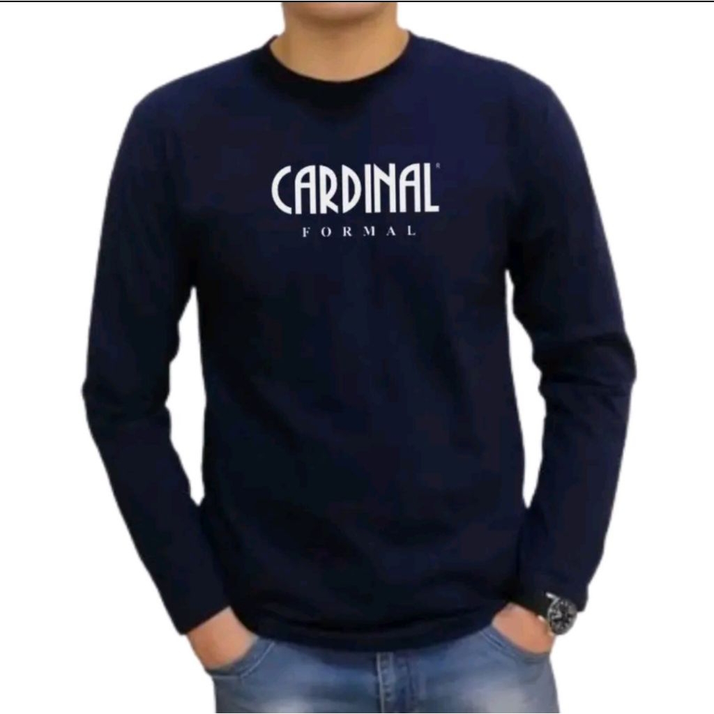 Kaos Cardinal Lengan Panjang Bahan Katun Combed 30s/Kaos Cardinal lengan panjang Pria dewasa