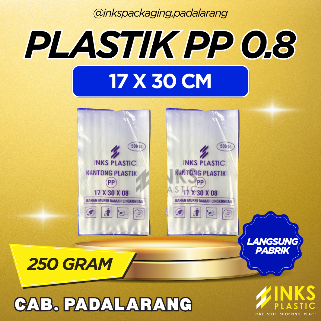 PLASTIK PP TEBAL 0.8 UKURAN 17 X 30 CM