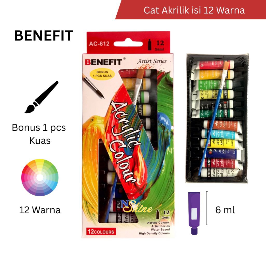

CAT AKRILIK Isi 12 Warna FREE KUAS