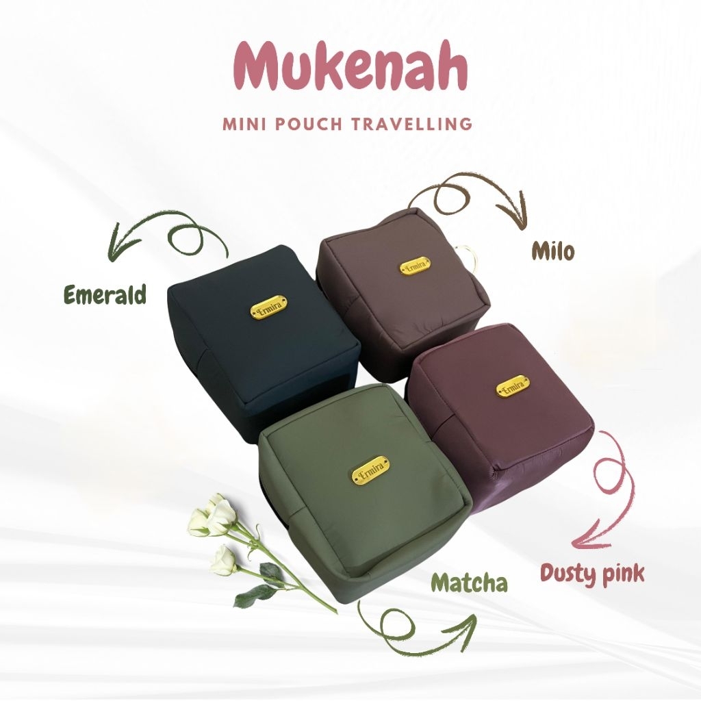 ERMIRA Mukena Travel Mini Pouch Kotak Series Mukena Parasut Korean Premium Mukena 2 in 1