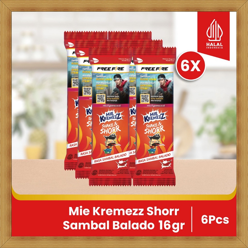 

Paket Bundling - Mie Kremezz Shorr - Sambal Balado - 16gr - 6pcs