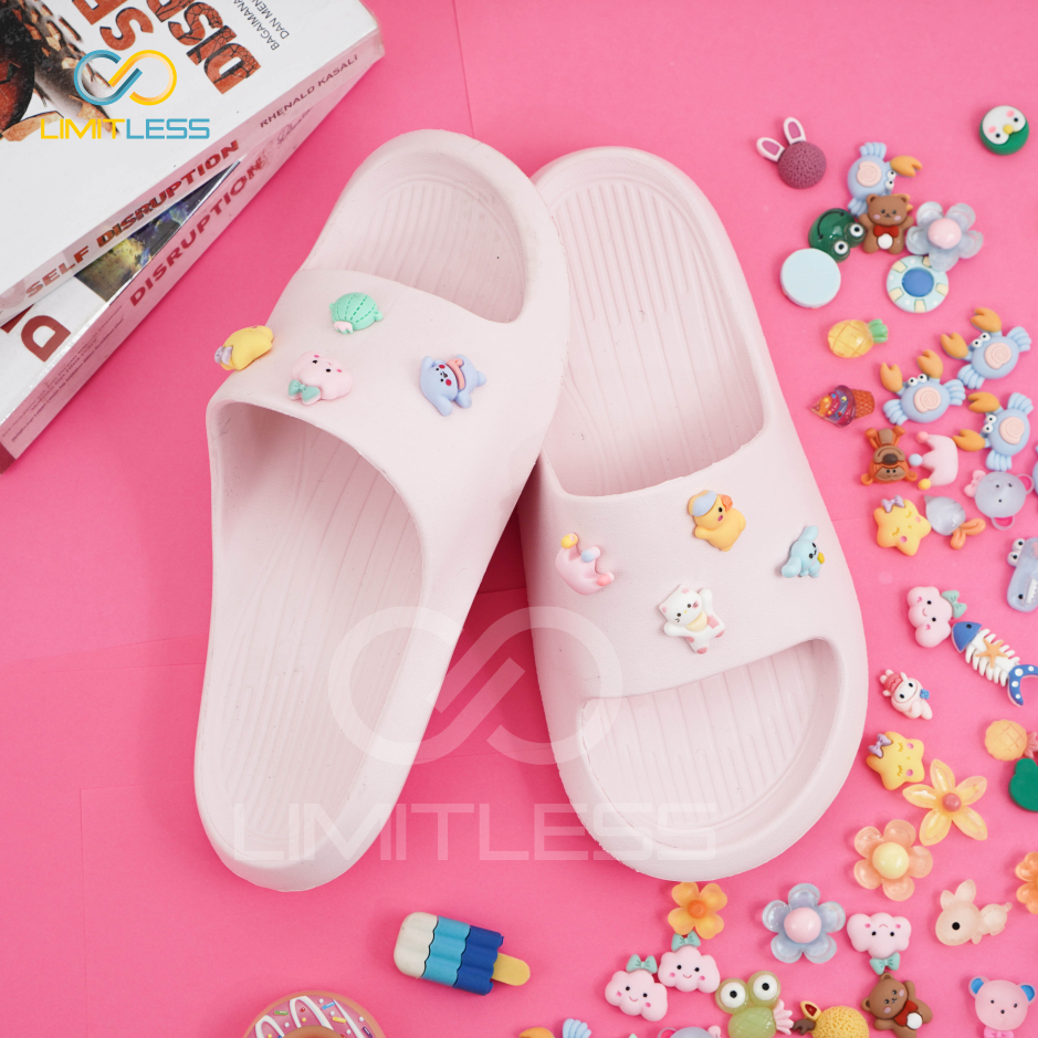 Cestora - Sandal Cewek Slip On Jelly Stiker 3D - Size 36-40