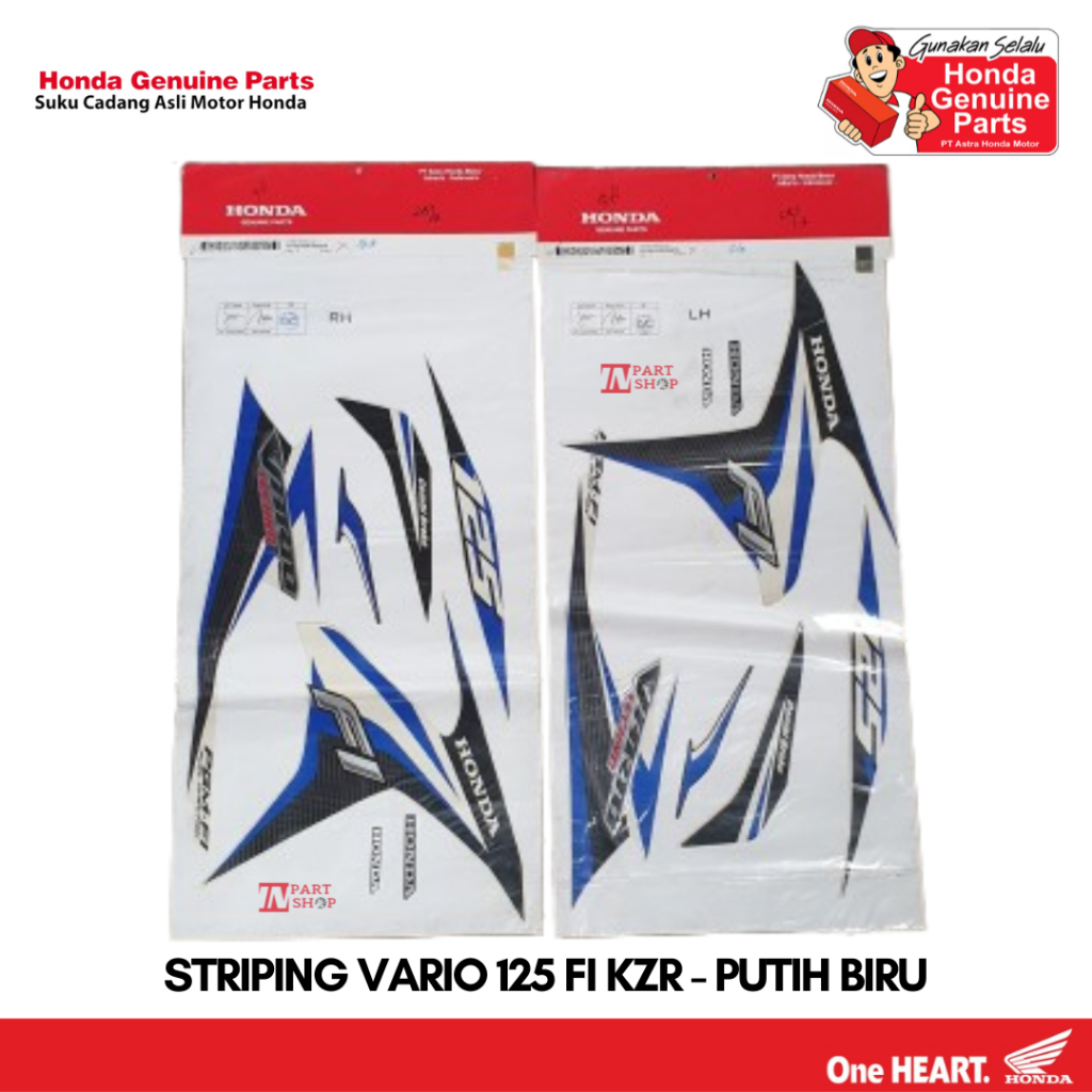 Striping Set Putih Biru - Vario 125 Fi / 871X0-KZR-B20ZDR & 871X0-KZR-B20ZDL