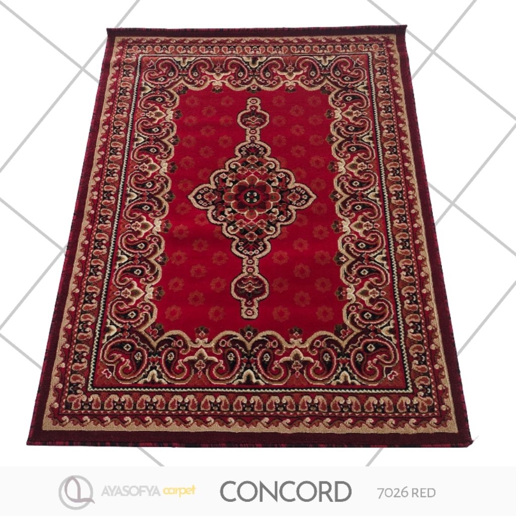 Karpet Concord Ukuran 125x160 Permadani Klasik Mewah, Tebal, Estetik, Cocok Dekorasi Rumah & Mushola