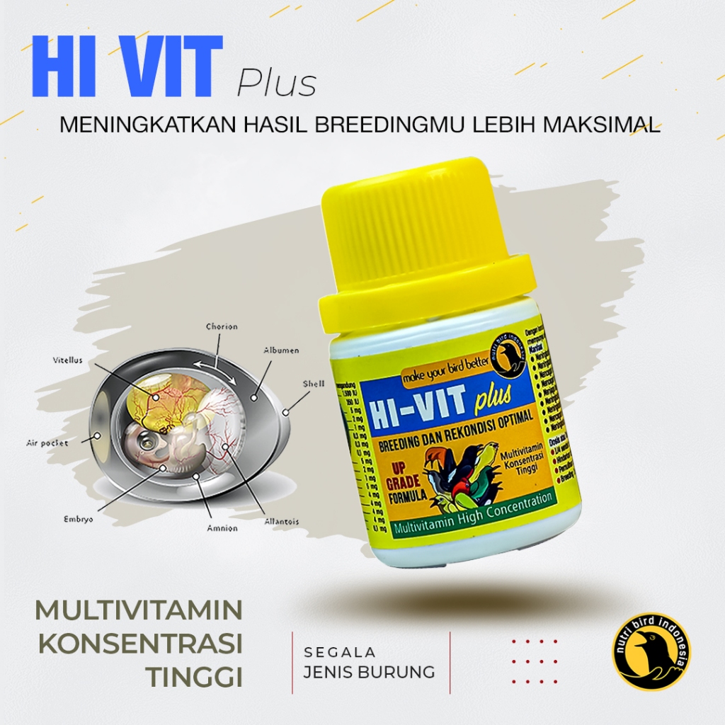 HI VIT PLUS  Multivitamin Konsentrasi Tinggi untuk breeding dan rekondisi burung secara optimal