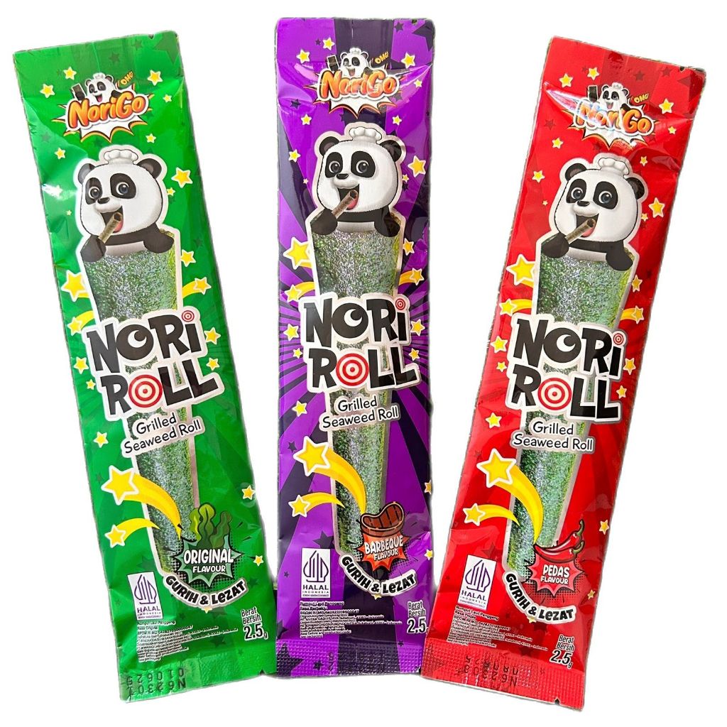 

NORIGO ROLL SNACK NORI ROLL GRILLED SEAWEED ORIGINAL/BBQ/PEDAS 2,5gr