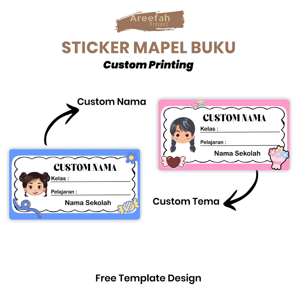 

Areefah Cetak Stiker Label Nama Buku | Cetak Stiker Nama Buku Anak Sekolah | Stiker Nama Buku pelajaran | 48 Pcs