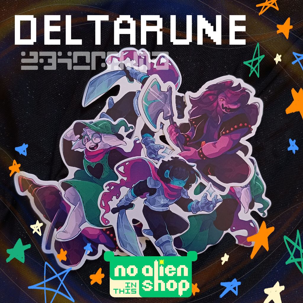 

Deltarune Fanmerch | Deltarune Sticker Kris / Susie / Ralsei