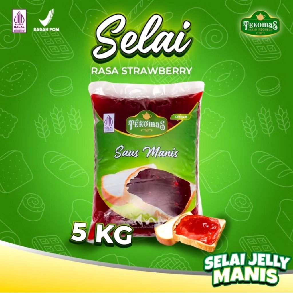 

TEKOMAS - SELAI JELLY 5 Kg Isian dan topping roti Siap Pakai Bahan Kue Praktis Premium