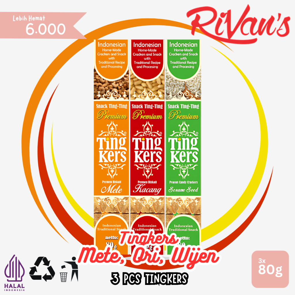 

Snack Ting Ting Rivan Tingkers Mix Bundling - Tingkers 100% Kacang Pilihan - Topping Mix
