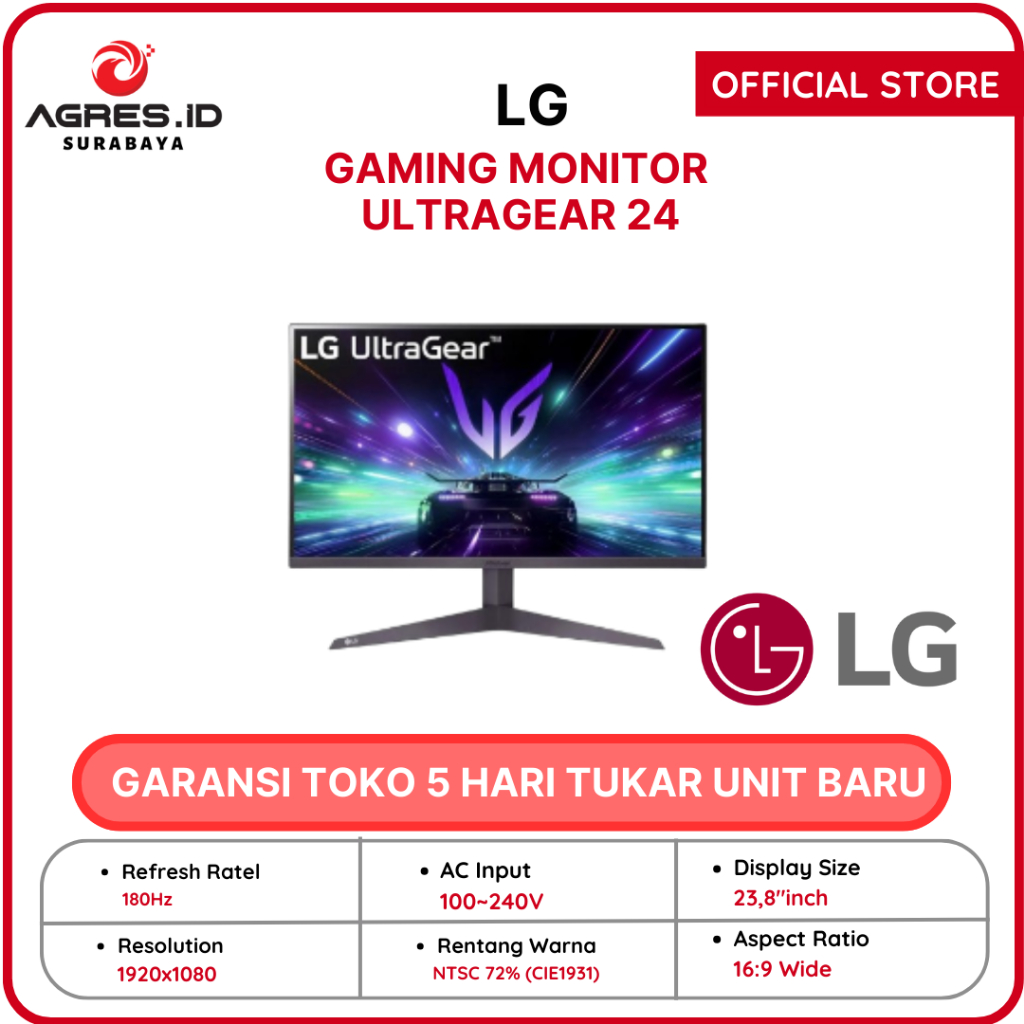 LG GAMING MONITOR ULTRAGEAR 24 INCH 180 HZ