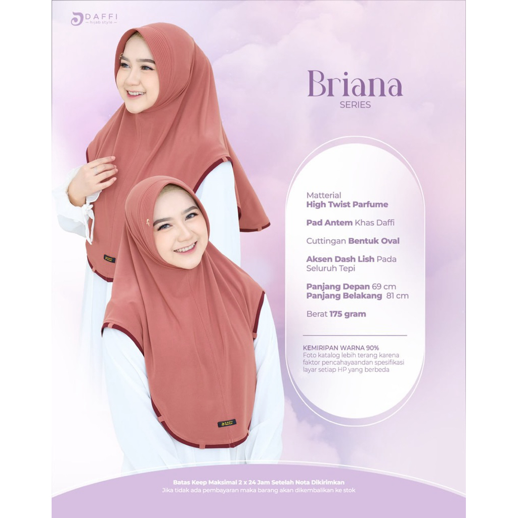 [ORIGINAL DAFFI] ~ BERGO BRIANA / BERGO CUTTING OVAL / HIJAB JERSEY PREMIUM BULAT / BERGO ORIGINAL