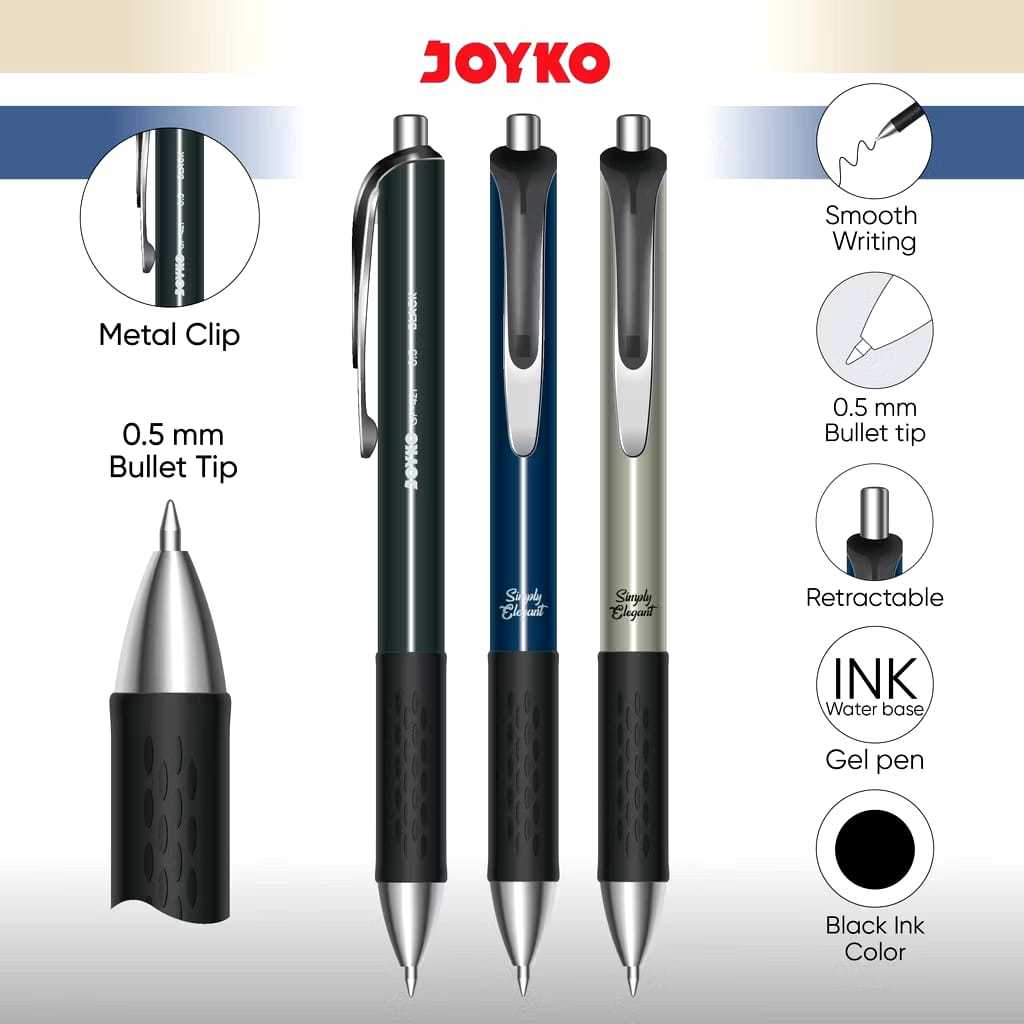 

JOYKO Gel Pen Pulpen Pena GP-421 0.5 mm Simply Elegant (LSN)