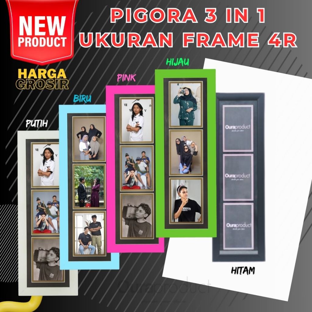 Bingkai Foto Pigura 3 in 1 ukuran foto Foto 4R