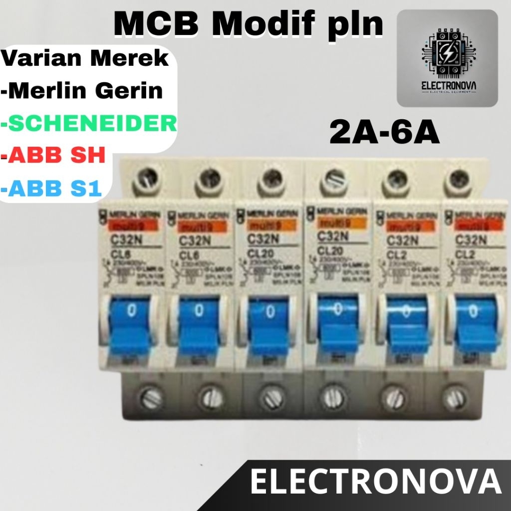 mcb modifikasi anti jeglek/trip lengkap merek 2a/4a/6a
