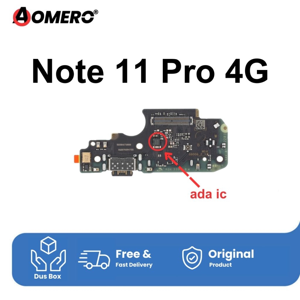 Pcb Papan Cas Xiaomi Redmi Note 11 Pro 4G - Konektor Charger Redmi note 11 Pro 4G Ori