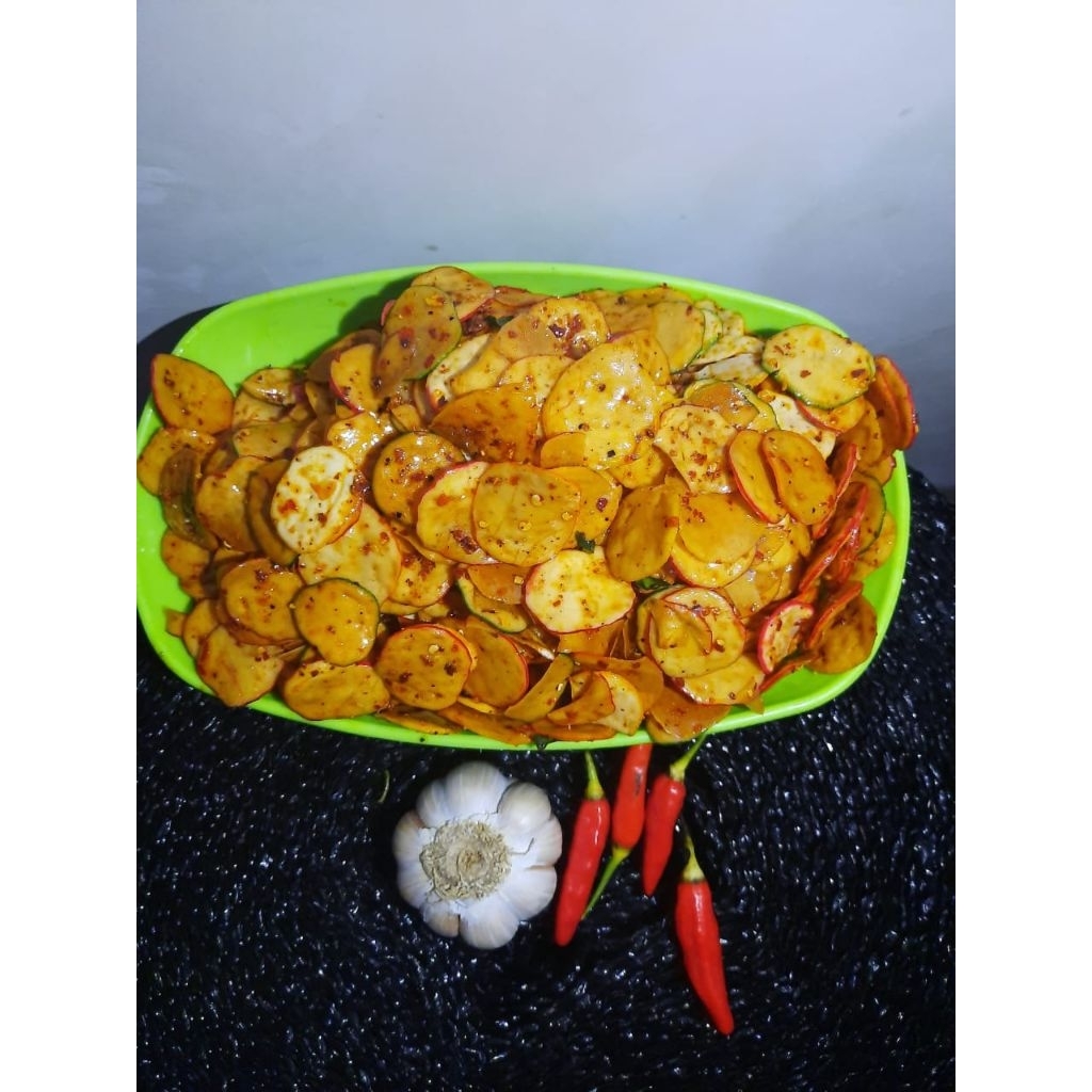 

krupuk sebring/seblak bantet/krupuk udang bantet pedas kencur renyah gurih nikmat