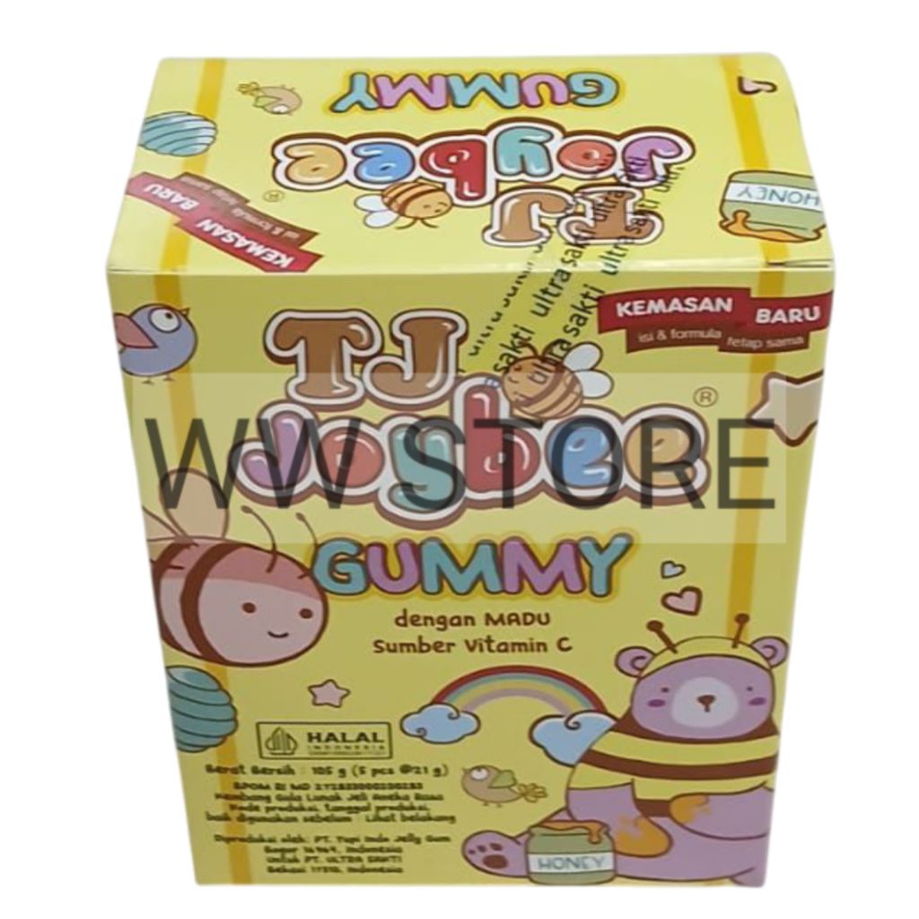 

Permen kembang gula lunak jeli aneka rasa dengan madu sumber vitamin C halal MUI TRESNO JOYO TJ Joybee GUMMY 105g ( 5pcs x 21g )