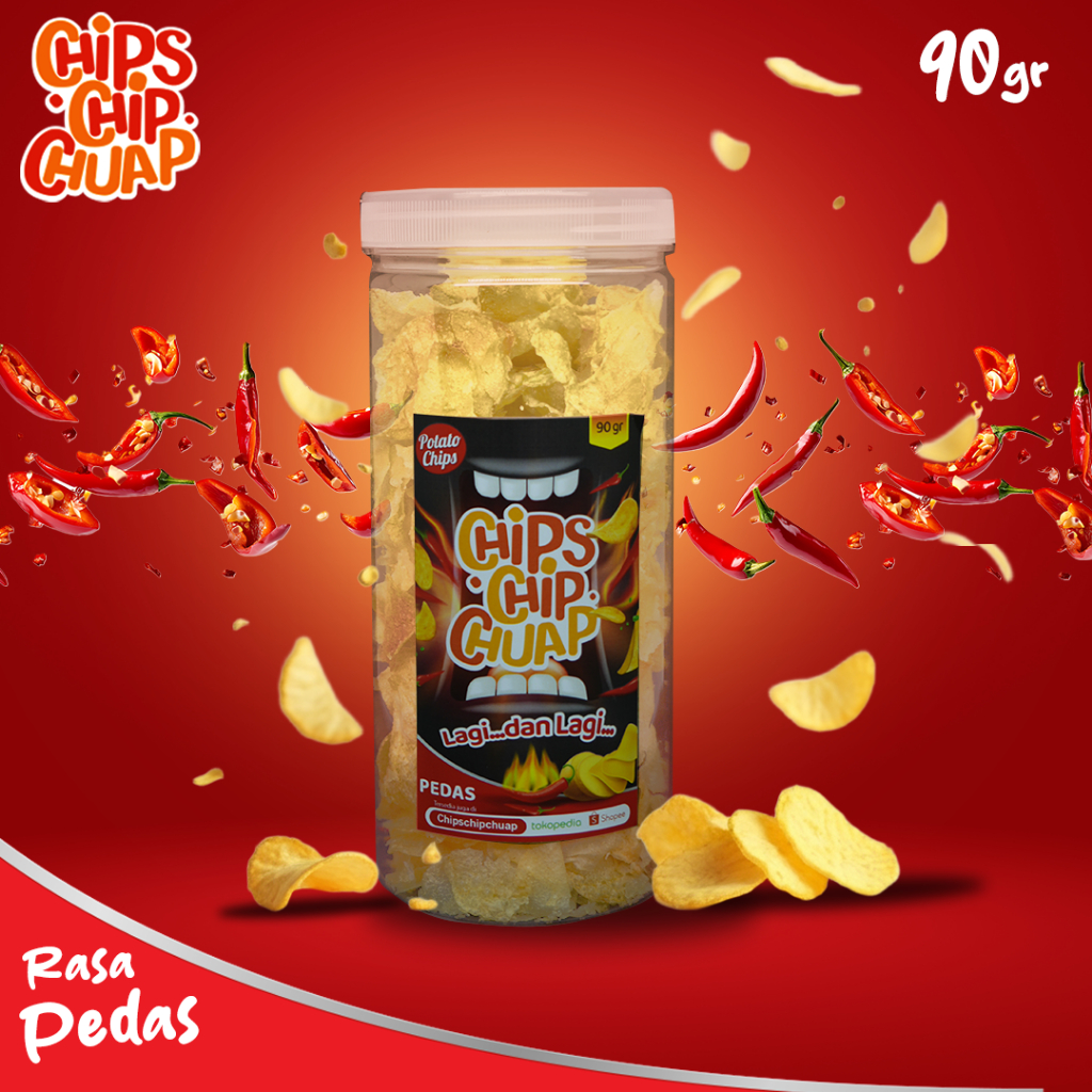 

Keripik Kentang | Chips Chip Chuap Pedas | 90 gr | Kriuk | Renyah