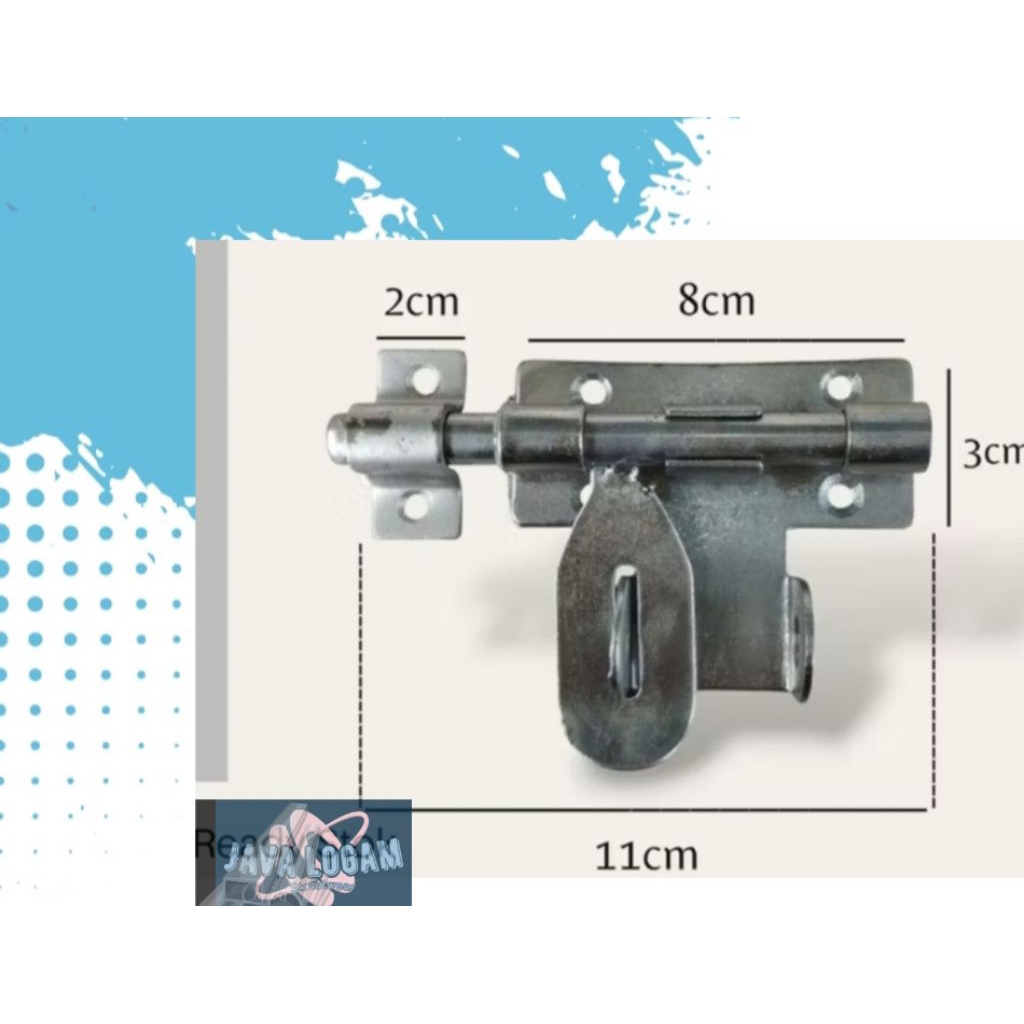 Slot pintu Besi /pintu  kayu kiri kanan/ Grendel kiri kanan Slot mini