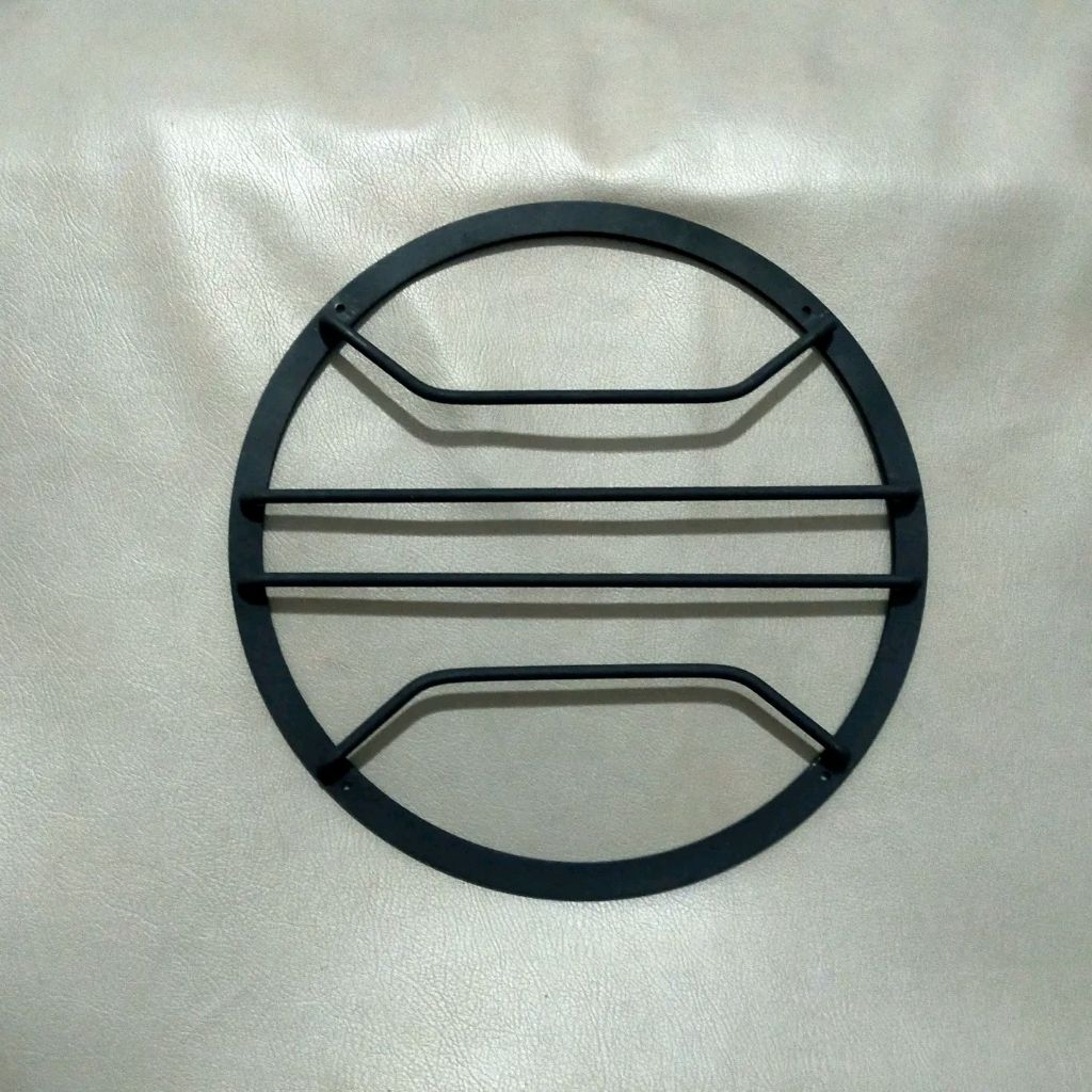 Grill Subwoofer 12 inch Hitam Jari 4 Tekuk Lurus Gril Tutup Ring Speaker 12inch Alumunium Stainless 
