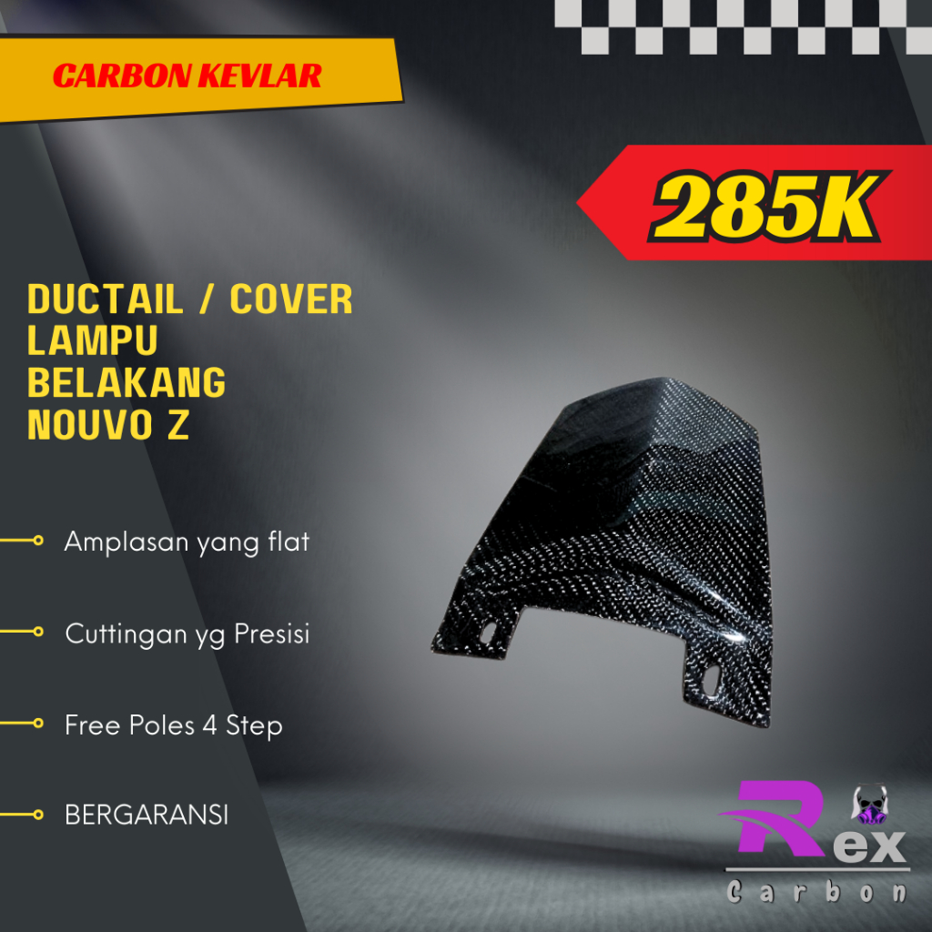 ductail ducktail nouvo z cover stop lamp cover lampu belakang nouvo z carbon kevlar karbon fiber