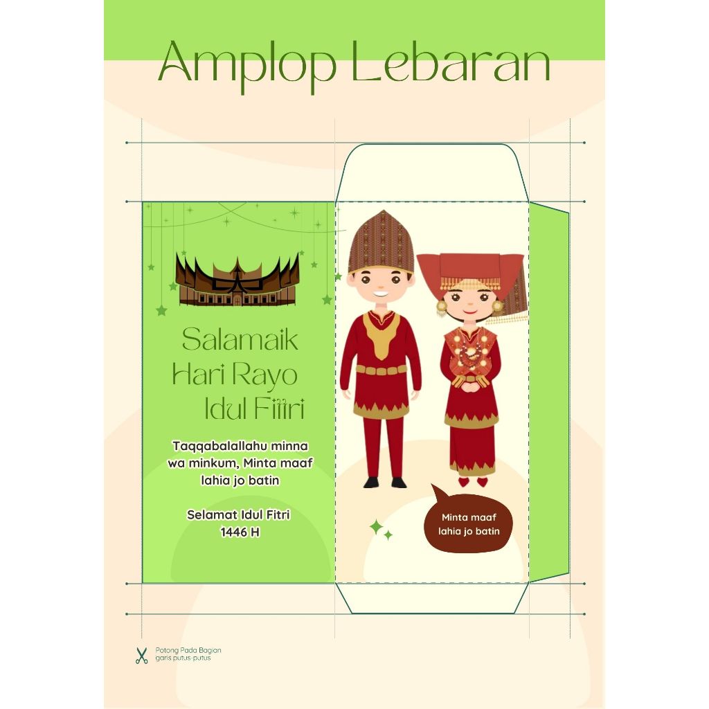 

(PADANG/SUMATERA BARAT) AMPLOP LEBARAN SERI ADAT (ISI 100)