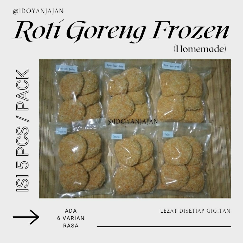 

ROTI GORENG FROZEN ISI 5 PCS / PACK HALAL HOMEMADE FROZEN FOOD