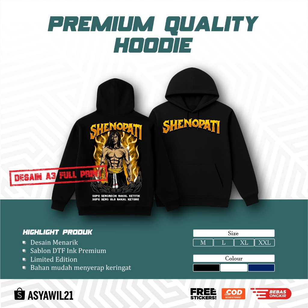 HOODIE PSHW SHENOPATI SOPO SENG BECIK BAKAL KETITIK - JAKET HOODIE PSHW SIMPEL - HOODIE PERSAUADARAA