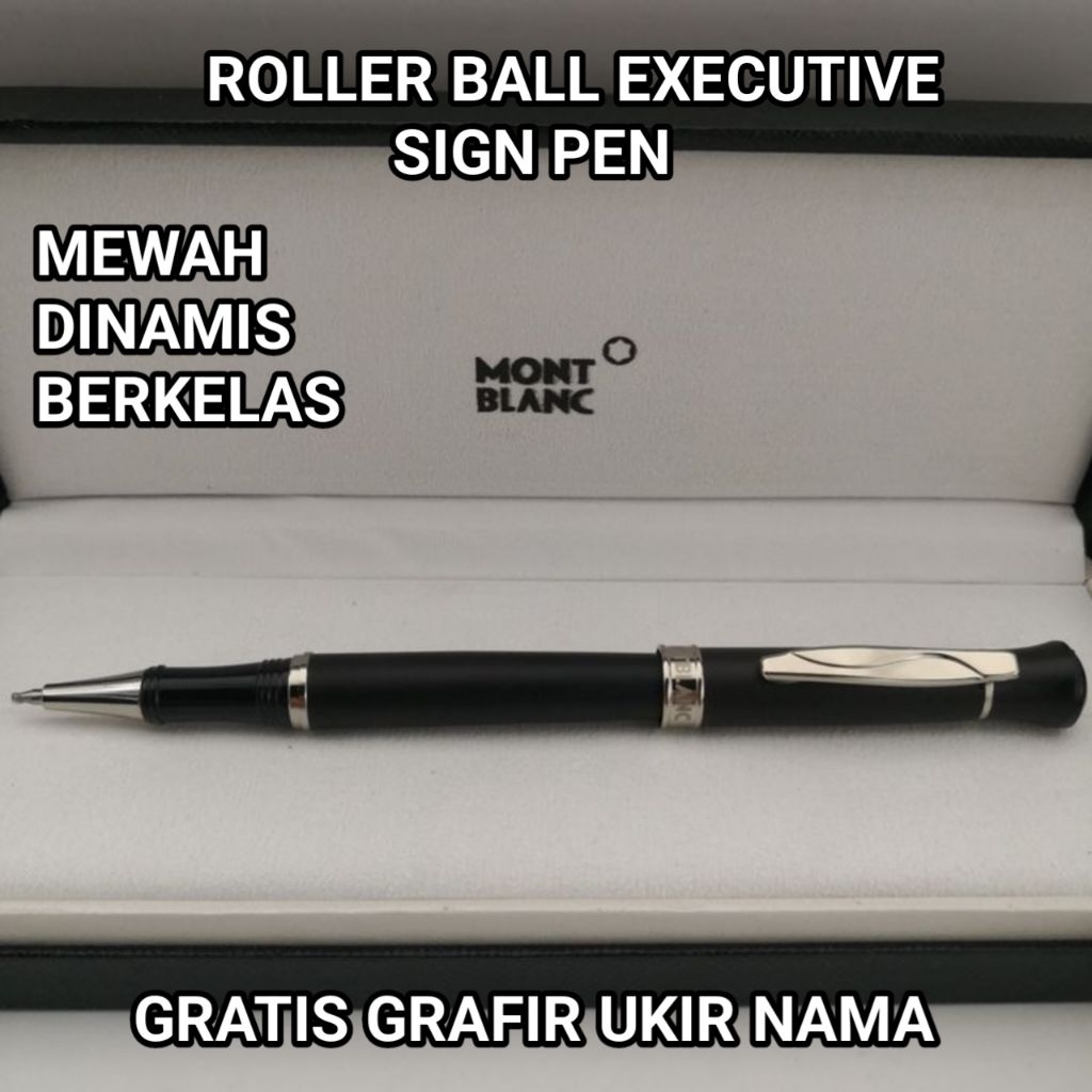 

Ballpoint Mewah Luxury Pen Montbl@nc Roller Ball Sign Pen Stainless Clip Gratis Grafir Nama Dan Box Exlusive