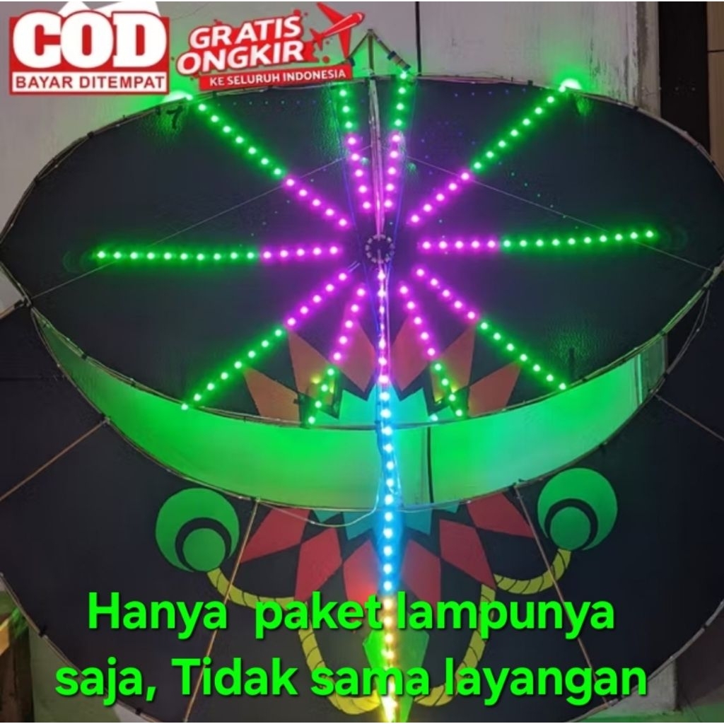 LAMPU LAYANGAN LED MODEL KEMBANG APii BATRE 2500 mAh SENSOR CAHAYA  Paket lengkap