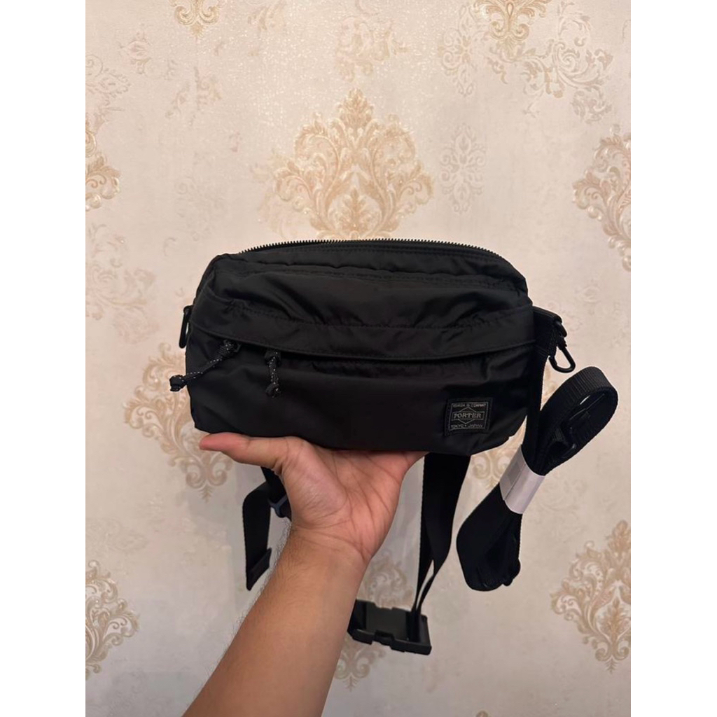 Porter Japan jepang original 2 Way Waist Bag Shoulder Sling Black