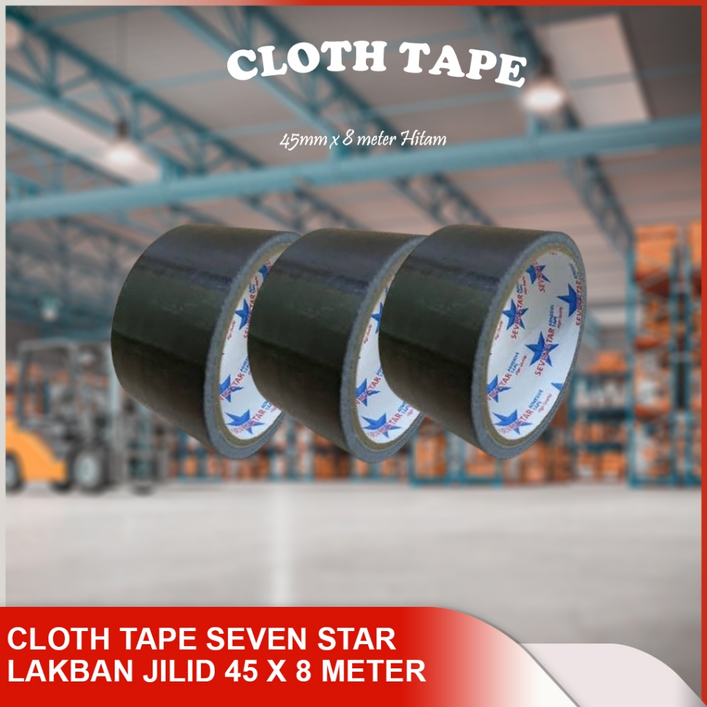 

Lakban Kain Hitam 45mm 2 INCH x 8 Meter - Cloth Tape Hitam 45mm 2 INCH x 8 Meter Seven Star