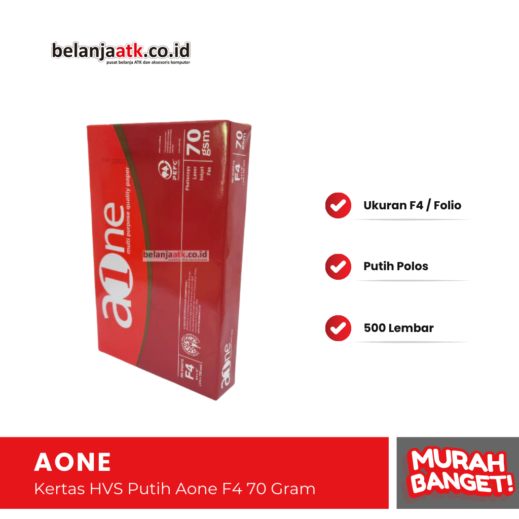 

Kertas HVS Putih Aone F4 70 Gram