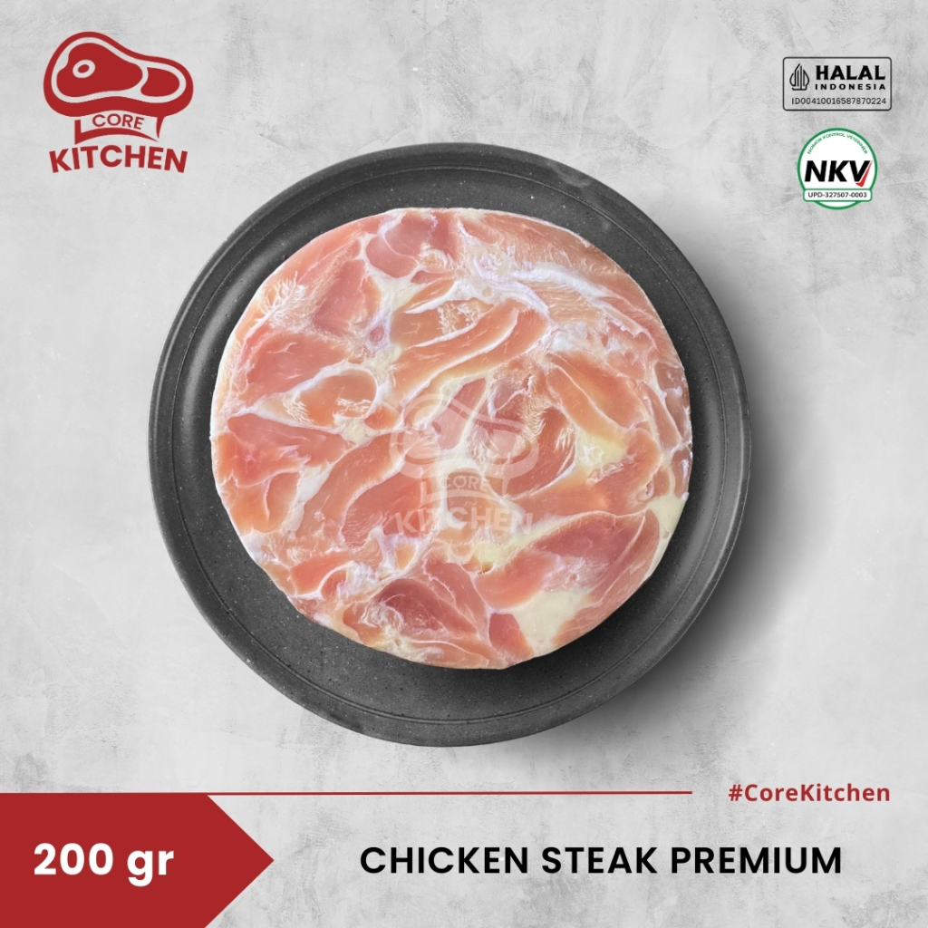 

Core Kitchen Chicken Steak Premium Frozen | Daging Steak Ayam Premium 200 gr