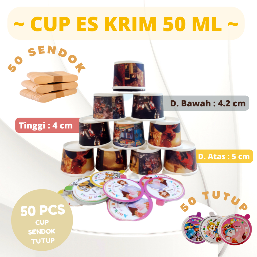 TEMPAT CUP ES KRIM - ICE CREAM CUPS - KOLEKSI  CUP WADAH ES KRIM CUP - TEMPAT JUAL CUP ES KRIM PLAST