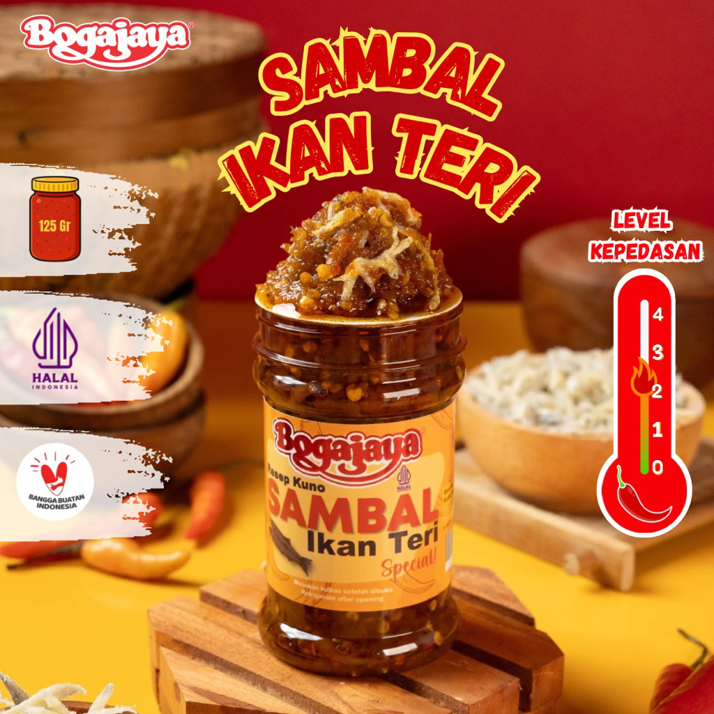 

SAMBAL IKAN TERI BOGAJAYA 135 GRAM / SAMBAL OLEH OLEH KHAS SURABAYA