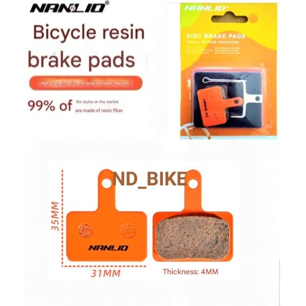 Original Brake pad RESIN For Shimano Alivio Acera Tektro Altus Kampas Rem Sepeda MT200 MT400 MT500