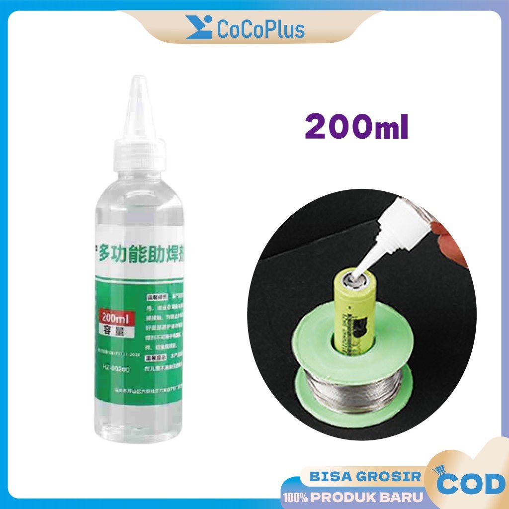 Solder Flux Cair 200ML Las Temperatur Tinggi - Kompatibel Baterai/Nikel/Bearing - Solusi Welding Met