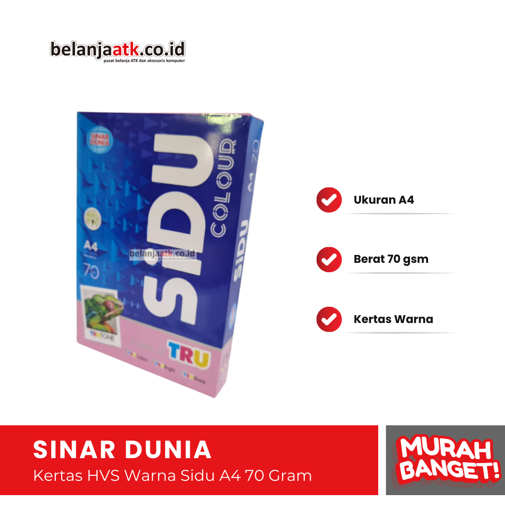

Kertas HVS Warna Sidu A4 70 Gram