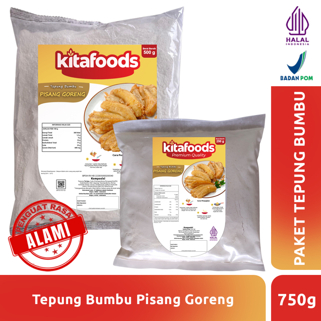 

Kitafoods paket B ( Tepung Pisang 500gr + Tepung Pisang 250gr ) Tanpa Penguat Rasa