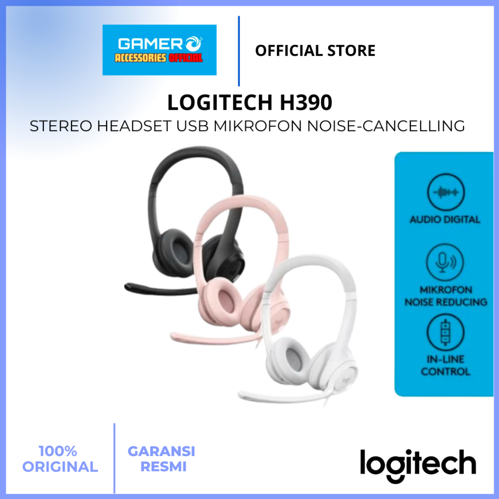 LOGITECH H390 STEREO HEADSET USB MIKROFON NOISE-CANCELLING / HEADSET NOISE-CANCELLING STEREO