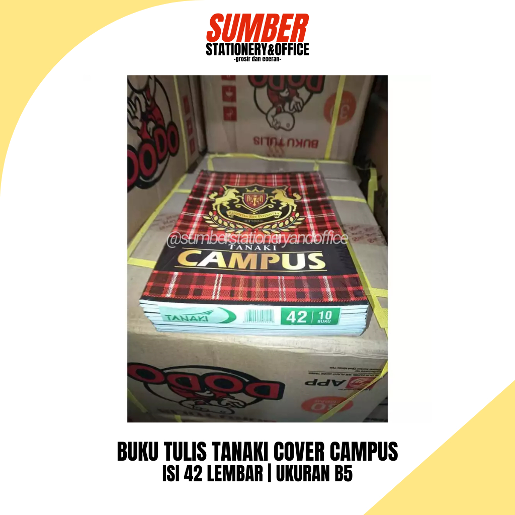 

[1 PACK] BUKU TULIS TANAKI CAMPUS 42 LEMBAR - B5 - 10 BUKU (BT-TAN-40-B)