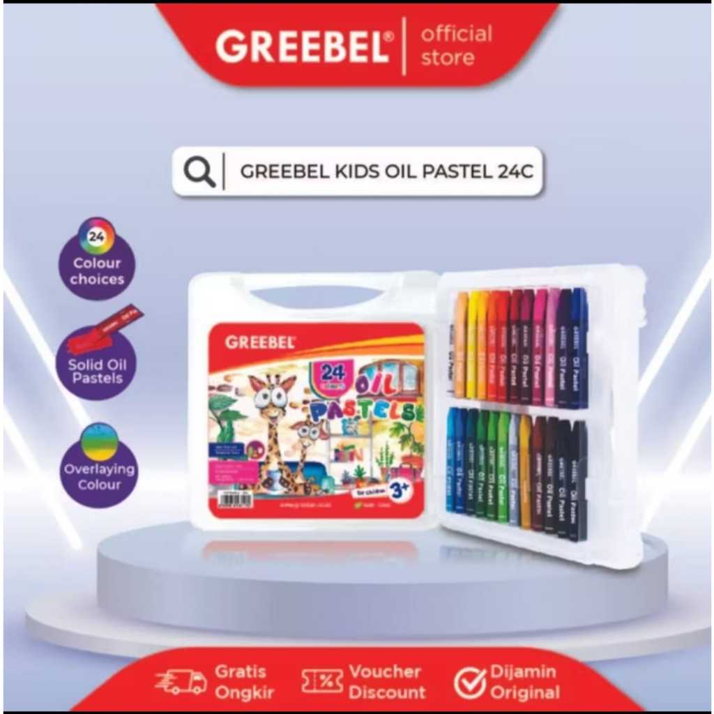 

Crayon Greebel 24 Warna / Oil Pastel Greebel 24 Warna Non Toxic