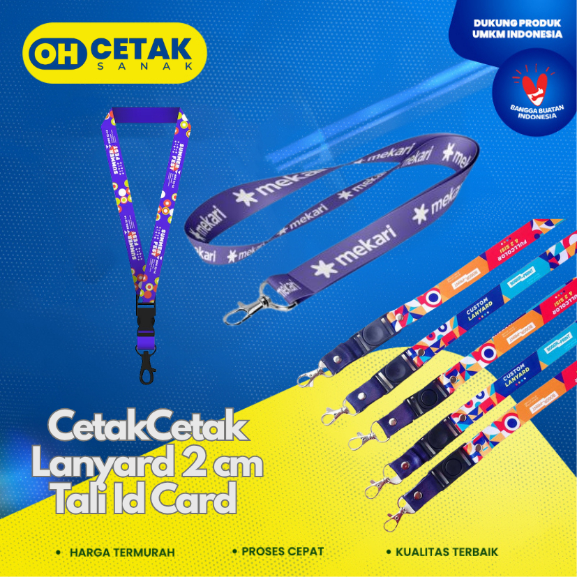 

Cetak Lanyard Custom 2 Sisi Full Warna Custom - Oh Cetak Sanak