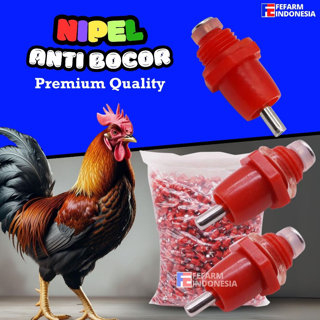 Alat Minum Ayam Puyuh Kelinci Otomatis P002 Nepel Merah Nipple Nepel Nipel Peternakan Hewan Ternak
