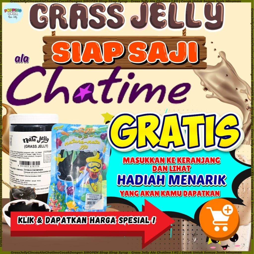 

GrassJellyCincauAlaChatimeCocokDengan SIROPEN Sirup Sirop Syrup - Grass Jelly Ala Chatime 1 KG | Cocok Untuk Semua Jenis Minuman